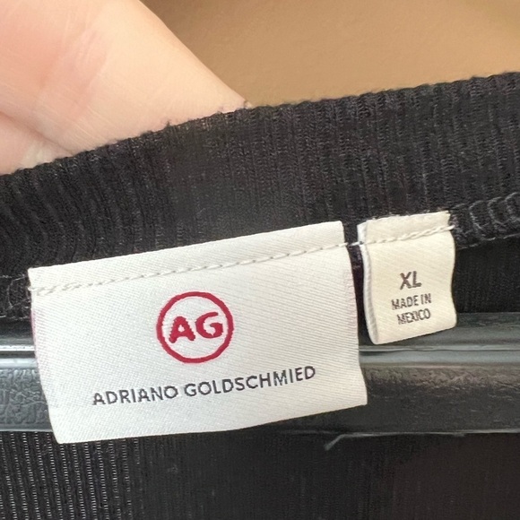AG ADRIANO GOLDSCHMIED Women’s Black Ribbed Tee Size XL Capsule Wardrobe - Picture 3 of 5